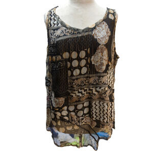 Size 18 Alain Weiz vintage sheer silk blend women's blouse #20